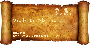 Vidéki Mária névjegykártya